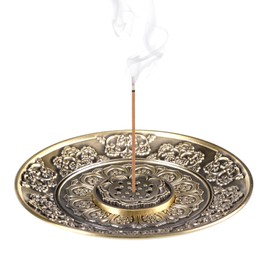 Incense Stick Holder, Incense Burner Plate Incense Stick Holder, Brass Lotus Holder for Yoga Tea House, with 9-Hole Socket Incense Holder Incense Cones or Home Decoration Accessories