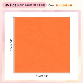 PATIKIL Cotton Fabric Bundles, 35 Pcs 4 x 4 Inch Fat Quarter Solid Color Precut Fabric Squares for Sewing Patchwork Quilting DIY Crafts, Orange