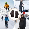 MGGMOKAY Women Leather Mittens Shearling Sheepskin Fur Lined Winter Mitten