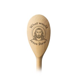 What Would Jesus Stew Wooden Spoon Baking Baker Chef Star Baker Engraved Wood Spoon Funny Novelty Religious Gift