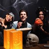 Honoson 24 Pcs Halloween Luminary Bags Fire-Retardant Material Pumpkin Orange