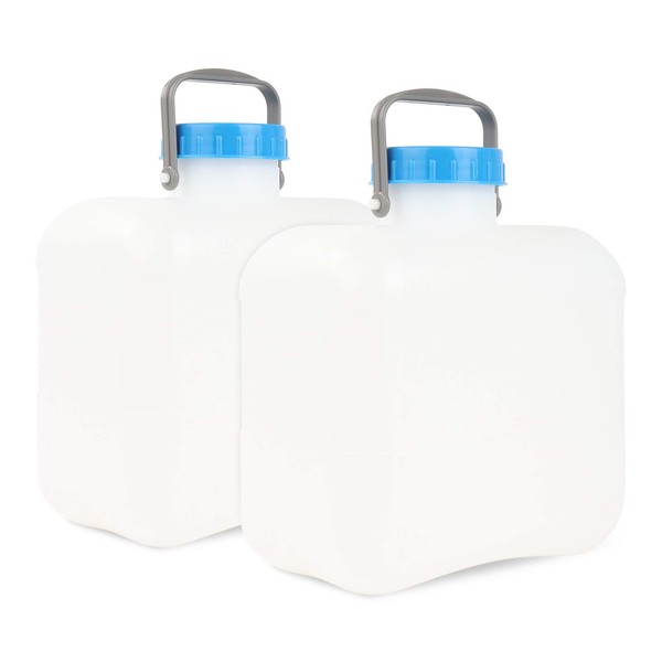 wamovo 2 x Wide-Neck Canisters 10 Litres White Water Canister