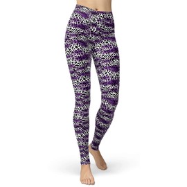 Women's Leopard Printed Leggings Animal Skin Brushed Buttery Soft Tights (Small, Purple Leopard)