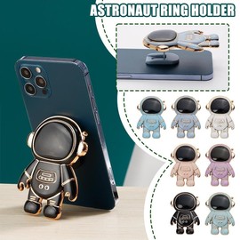 Pxiryanlow Astronaut Phone Stand Holder,Cute Cell Phone Hidden Kickstand,Astronaut Phone Holder for Desk,Adjustable Tablet Phone Ring Stand, Gift for Women Cell Phone Stands Accessories (White)