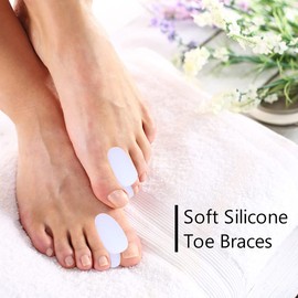 Separadores de Dedos de Gel, 2 Piezas Separador de Esparcidor de Dedos de Gel de Silicona Separador Espaciador para Aliviar el Dolor de Juanete Uso Diario para Hombres y Mujeres
