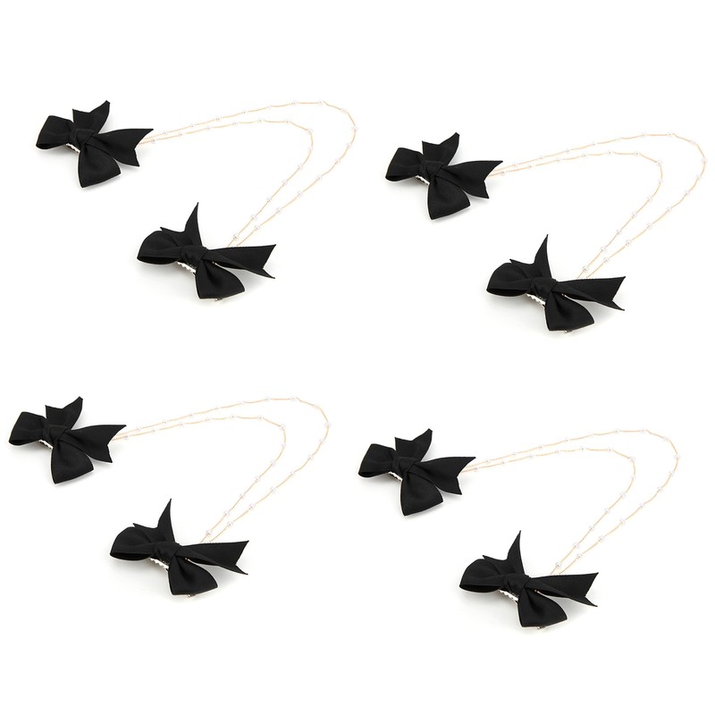 4Pcs Bow Hairpins Metal Snaps Barrettes Hair Clips Accessories with