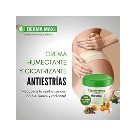 Derma Max Gel Antiestrias, Hidratante 120 g (4 oz) Hidrata y Nutre la piel Ayudando a Prevenir la Aparicion de Estrias Hecho con componentes