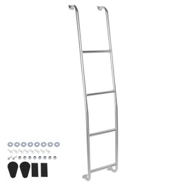 Areyourshop 4-Step Van Ladder Stainless Steel Rear Tailgate Step Ladder for Ford Transit Medium Roof Van 2014-2022 2023 2024 093TM