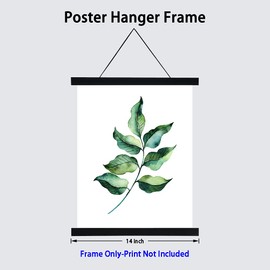 Wieco Art Poster Hanger Frame 14" Wide Black Wooden Magnetic Poster Hanger for Prints,Pictures,Photos,and Artwork MEHA-14X1-UK