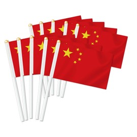10 PCS China Handheld Small Flag, Chinese Hand held Mini Decor Decoration Banner