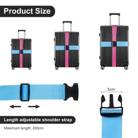 Kyrio 4 PCS Luggage Straps for Suitcases, Heavy Duty Luggage Straps, Adjustable Luggage Strap for Travel Bag Luggage（Light Blue, Fluorescent Green, Yellow, Enamel Red）
