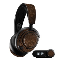 MightySkins Glossy Glitter Skin Compatible with SteelSeries Arctis Nova Pro - Brown Linen | Protective, Durable High-Gloss Glitter Finish | Easy to Apply, Remove, and Change Styles | Made in The USA