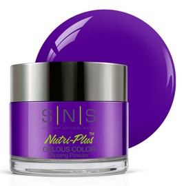 SNS Nail Dip Powder, Gelous Color Dipping Powder - Reef Squid (Purple/Indigo, Neon) - Long-Lasting Dip Powder Nail Color Lasts 14 Days - Low-Odor & No UV Lamp Required - 1.5 oz