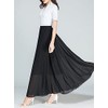 SYVENT Women's Chiffon Maxi Skirt Spring Summer Elastic Waist Lined