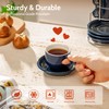 Sweese 4 Ounce Porcelain Stackable Espresso Cups with Saucers and