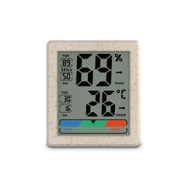 Ponza Indoor Digital Thermometer Hygrometer White