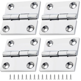 316 Stainless Steel Boat Hatch Hinges,1.5inchx 1.5inch (40 X 40 mm) Polished Marine Hinge,Marine Boat Hatch Heavy Duty Hinges with Screws,for Boats, Yachts, Doors, Deck,Windows, Cabinets (4 Pack)