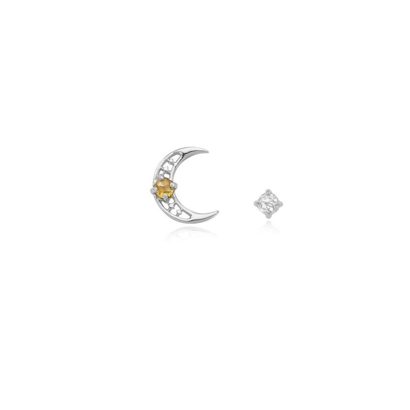 [Custom Made] Leo Dear Moon Peridot Unbalanced Constellation Earrings OTE120617B