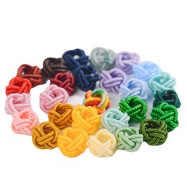 TSUOUKL 5 Pairs of Reusable Men's / Women's Silk Fabric Knot Silk Knot Cufflinks Set