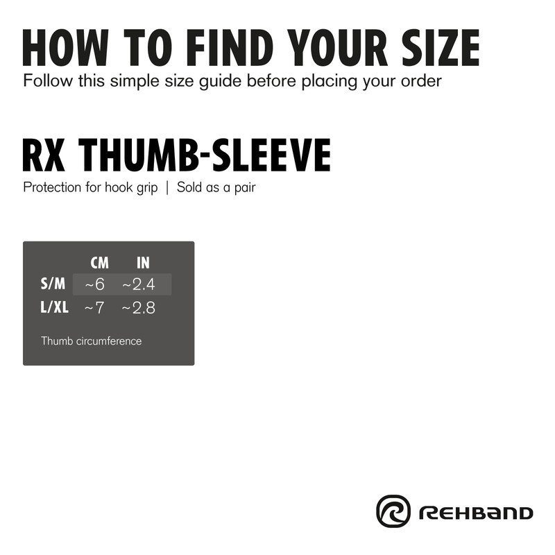Rehband 1 x Pair of Thumb Wraps Weight Training, Hook