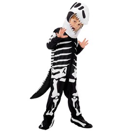 [MUXIU] Halloween Dinosaur Kids Cosplay Kigurumi Costume Tool Skull Skull Ghost Scary Disguise Suit Funny Prank Popular Tyrannosaurus Performance One Size Fits Most Event (S)