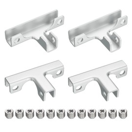 uxcell 4Pcs Glass Fixing Clip, for 11-12mm T-Shaped Glass Combination Fixing Bracket, Aluminum Alloy Reinforced Clip Clamp for Glass Display Cabinet, Fish Tank (Silver Tone)
