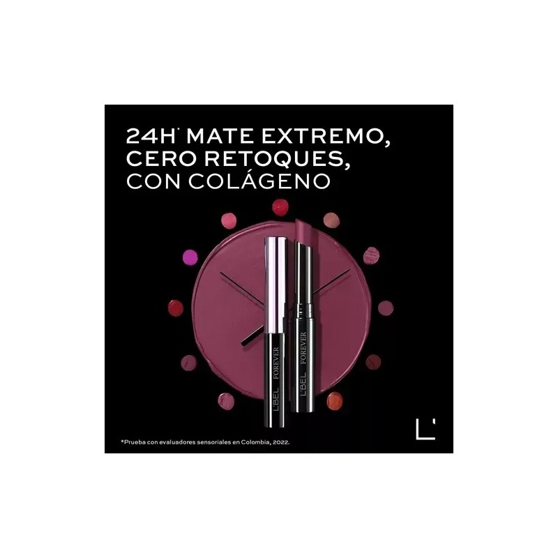Labial Forever Lbel Barra Larga Duracion Mate Con Colageno