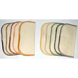 1 Ply Organic Flannel Washable Baby Wipes 8 x 8 Inches Organic Thread Earth’s Palette Set of 10 Handmade in the USA!