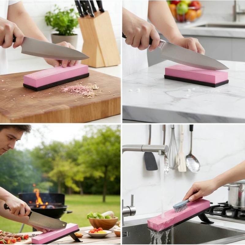 Ruby Sharpening Stone 3000 Grit Fine Whetstone, Water Sharpening Stone