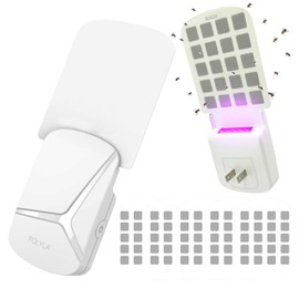 POLYLA Value Pack: 1 Device + 5 Refills Indoor Flying Bug Catching and Zapping Trap, Odorless Plug-in Fly, Gnat, Moth, and Mosquito Catcher with UV Blue Light for Home & Office (1 Device 5 Refills)
