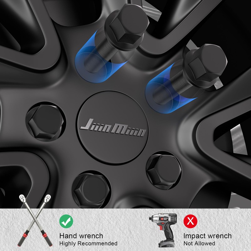 JiiinMiiin M14x1.5 Black Wheel Lug Bolts, WheelBolt Thread for Wheel