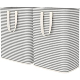 Lifewit Laundry Hamper Large Collapsible Laundry Basket, Freestanding Waterproof Clothes Hamper Storage with Easy Carry Handles for Clothes in Bedroom Bathroom College Dorm for Adults, Grey, 125L