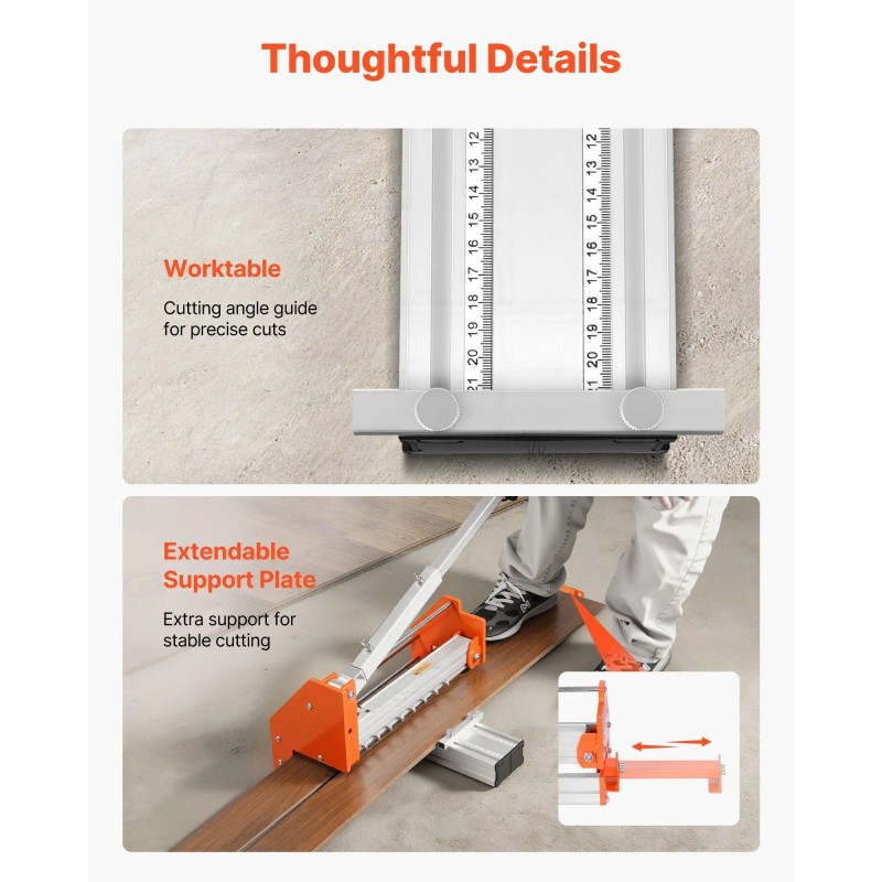 12 Inch Labor-Saving Aluminum-Alloy Lever Telescoping Su 12mm Thick Vinyl