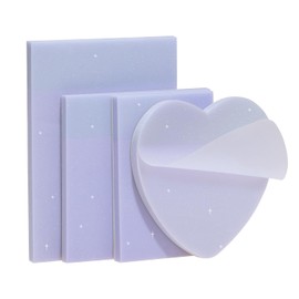 ONLYKXY 4Pack Mixed Shape Transparent Sticky Notes for Annotating,Glitter Pastel Color Waterproof Index Sticker Self-Stick Book Tabs 200Sheets Soft PET Marker Memo Pad for Home School Office (Purple)