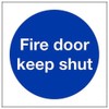 V Safety Fire Door Keep Shut Mandatory Sign - Square
