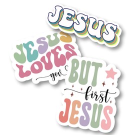 Christian Sticker Pack - Vinyl Decals with Bible Verses, Inspirational Quotes, & Jesus Designs - Waterproof Stickers for Phones, Cups, Water Bottles, Laptops, Journals, and Tumblers Bundle 32