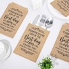 Whaline 100Pcs Wedding Silverware Bags 5 x 7 Inch Rustic