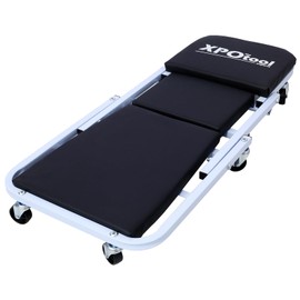 Mechanic Creeper, 36" Z Creeper Seat, Folding Car Creeper/Seat, 2 in 1 Garage Mechanic Gifts, 300 lbs Capacity, Low Profile Creeper with 6 pcs Casters in Garage/Shop for Fathers Day Tool Gift (White)