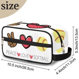 HUXINO Kids Toiletry Bag for Boys Girls,Baseball Theme Travel Hanging Wash Bag Small Makeup Organizer Cosmetic Bag for Women Traveling Toiletries with Handle