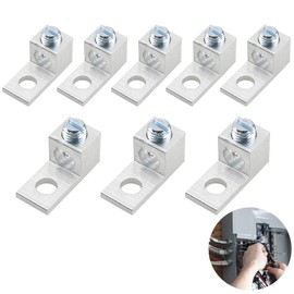 8Pcs Aluminum Alloy 29x13x14mm Mechanical Lugs, Terminal Mechanical Lug, 2AWG, TA-2, 1B2U
