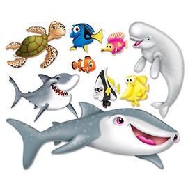 Beistle 52203, 9 Piece Under The Sea Props, 9.25" to 67"