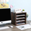 PAG Office Supplies Desk Organizer Wood File Mail Sorter with