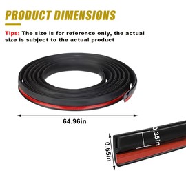 Rubber Seal Strip for Car Front Windshield, 1.7M/ 5.6Ft Cuttable Windshield Window Seal Strip, H Type Soundproof Car Weather Stripping, Self Adhesive Sunroof Moulding Trim for Car, SUV, Truck