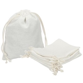 PATIKIL 10Pcs Cotton Drawstring Bag, 5.9x4.7 Drawstring Sachet Bags Reusable Gift Produce Pouch Bulk for Storage Party Tea Home Supplies