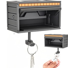 Car Garage Key Holder with Opening Door, Wall Mount Key Organizer, Small Key Organizer, Fun Key Rack for Entryway Office Home, Easy Installation Key Hooks (Black)