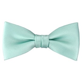 TigerTie Toddler Baby Bow Tie Plain Size 29 to 50 cm Neck Circumference Adjustable + Storage Box, Mint green