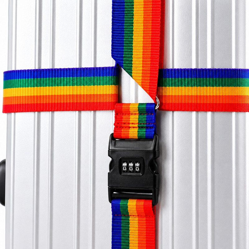 Adjustable Luggage Straps for Suitcases – 3-Digit Combination Lock and
