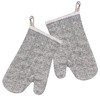 Lashuma 2 x baking gloves, cotton, barbecue gloves, rustic beige