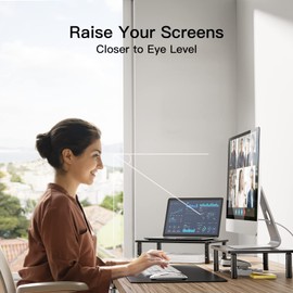 HUANUO Monitor Stand, 2 Pack, Monitor Riser, 2 Monitor Stand Height Adjustable, Computer Monitor Stand for 2 Monitors,Laptop Stand for Desk