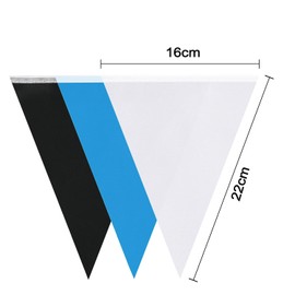 20M/66ft Black White and Blue Bunting Banner, 52pcs Fabric Triangle Banners for Indoor Outdoor Birthday Baby Shower Wedding Garden Home Party Decorations